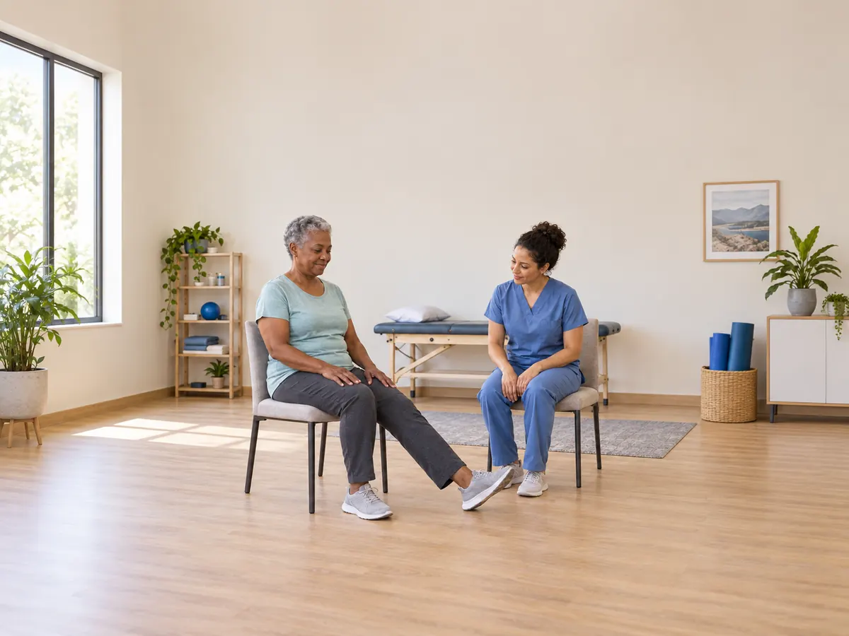 Illustrative gentle seated knee rehabilitation